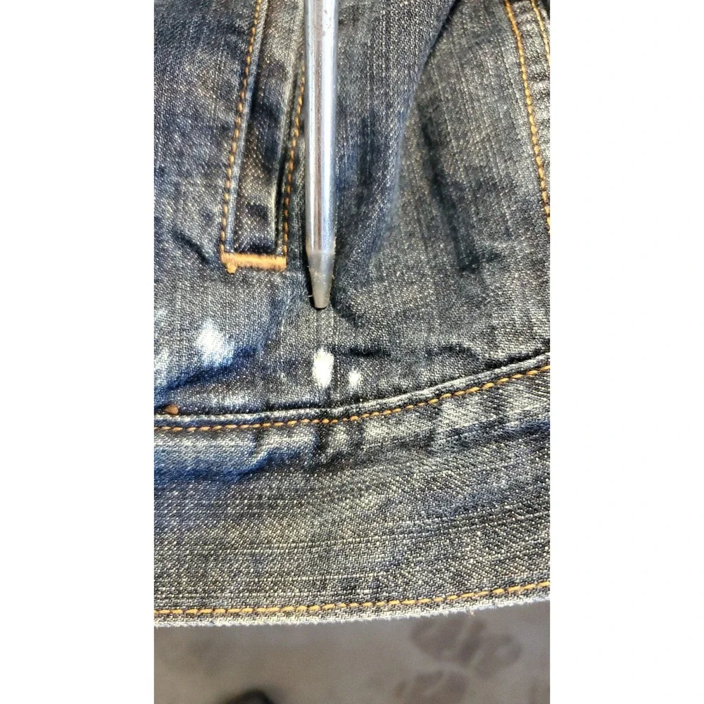 Levis Mens Sherpa Lined Denim Trucker Jacket XL Dark Wash 70520 Blue Stain